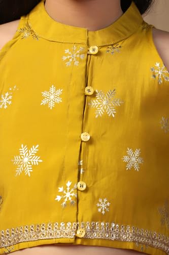 Image of Fashion Dream Girls Roman Silk Foil Printed Ethnic Suit Set|Kids Kurta & Dhoti|Kurti & Palazzo Set