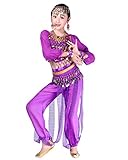 Langarmkostüm und Pro-Performance-Set - Dieses wunderschöne zweiteilige Langarm-Bollywood-Indianer- oder Bauchtanz-Outfit für Halloween, Kostümpartys, Tanzshows oder professionelle Darbietungen liefert bei schnellen Tanzbewegungen atemberaubende Leistung und Klang