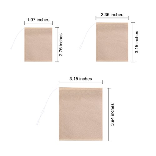 400 Pack Disposable Drawstring Tea Filter Bags Safe & Natural Unbleached Paper Tea Infuser Drawstring Empty Bag For Loose Leaf Tea (Multi-Size, Natual Color) #TOP1