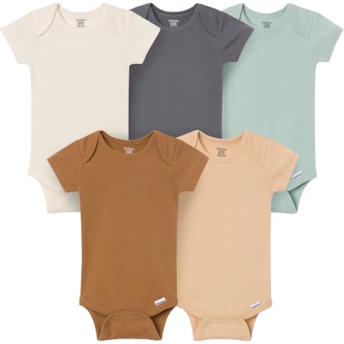 Image of Gerber Baby Boys & Girls 5-Pack Solid Onesies Bodysuits