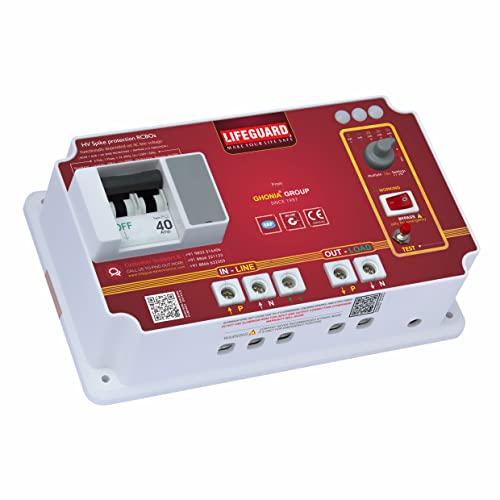 Image of Lifeguard DPVL 40A Single Phase 2 Pole Advance Circuit Breaker | Over Voltage Protection & Adjustable Earth Leakage Protection | Tripping Siren With LED Light | ABS Body