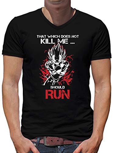 TShirt-People Vegeta Kill me V-Kragen T-Shirt Herren Goku Dragon Master Son Ball M Schwarz
