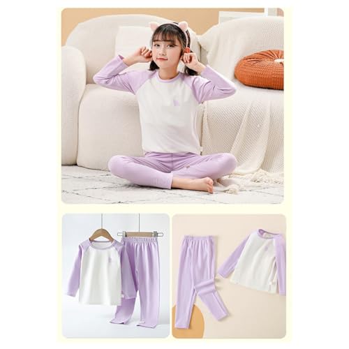 Kids Boys Girls 2PCS Cotton 𝗟oungewear Unisex Toddler Long Sleeve Base Tops+Pants Thermal Underwear 𝐏ajamas Outfits2