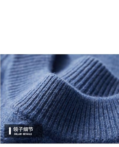 Men's Sweater Thicken Half-High Neck Twisted Pullovers Tops Knit Simple Sweater Top2