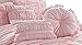 Chezmoi Collection Chic 7-Piece Pink Ruched Ruffle Pleated Comforter Bedding Set, Queen Size