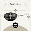 Calphalon Premier Hard-Anodized Nonstick Flat Wok Frying Pan with MineralShield Technology, 13", Black #2