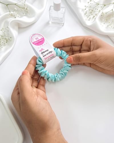 Image of Luxury Satin Scrunchies Set for Women, Girls | Anti-Hair-Breakage Hair Ties for Ponytails & Buns | Small Size | Pack of 5