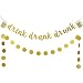 Gold Glittery Drink Drank Drunk Banner and Gold Glittery Circle Dots Garland(25pcs Circle Dots)-Bar Sign Bachelorette Wedding Birthday Party Decoration