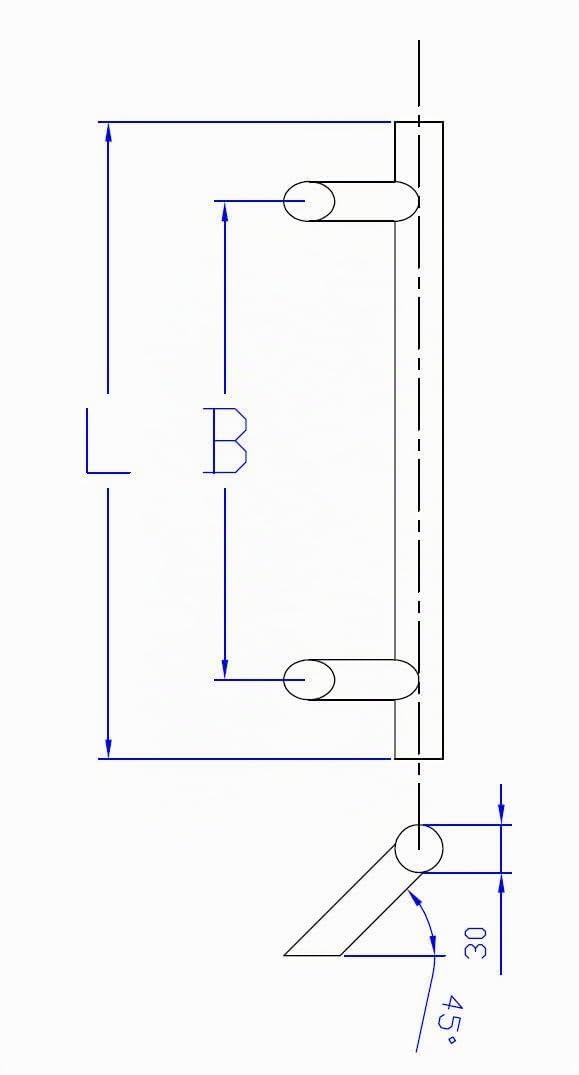 Edelstahl Haustür- Stangengriff mit schrägen Stützen Länge: 1200mm
