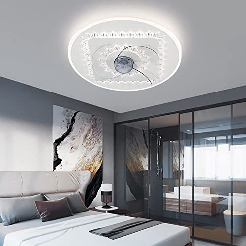 SYLKWOR Ventiladores de dormitorio con luces de techo, ventilador silencioso con control remoto, luces de techo con temporizador para iluminación de ventilador de sala de estar y comedor