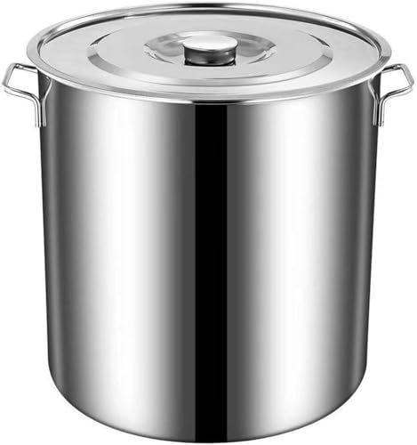 IvyLoutish Olla Grande con Tapa de Acero Inoxidable, Multiusos para sopas, guisos y Vapor, Ideal para Uso doméstico y en restaurantes, 60 x 60 cm.