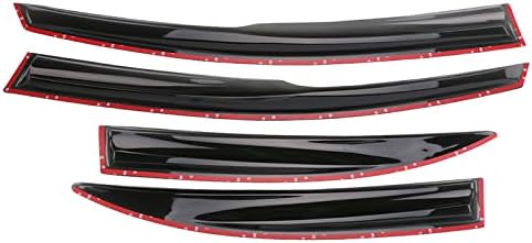 Window Visor Rain Guard Shade Compatible with 2006-2011 Civic Sedan 4Door, Side Window Vent Deflector, Dark Smoke Tinted, JDM Mug Tape On Style, Silver Mug