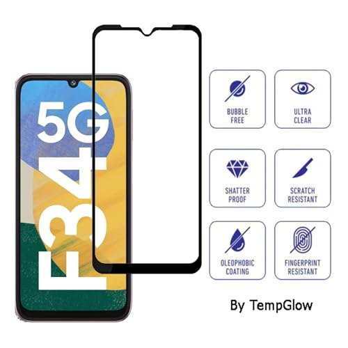 Image of Screen Protector for Samsung Galaxy F34 5G (Black) Tempered Glass Edge-to-Edge 6D Screen Guard With Installation Kit.