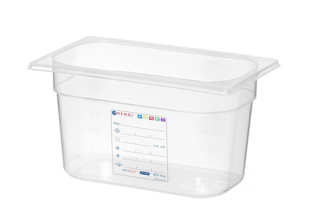 HENDI Pojemnik GN 1/4 - HACCP - 4 L - 265x162x(H)150mm