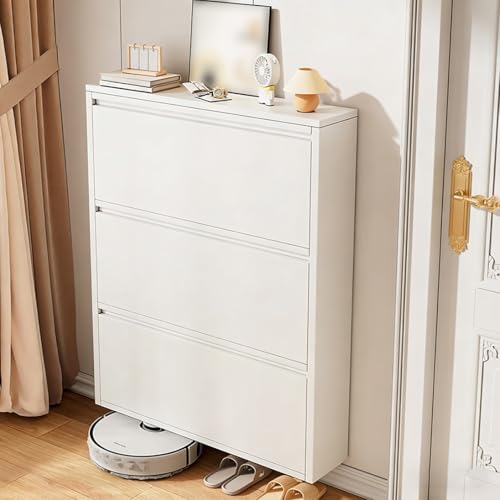 �����^�C���X�`�[�������֗p�V���[�Y���[�L���r�l�b�g �z���C�g �Ǌ|�����B���V���[�Y�L���r�l�b�g 3�i���t���b�v�������o���t���A�L���A�A�p�[�g�A���r���O���[����(White,65x12x103cm/26x5x41in)