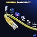 Maximm Cat 6 Ethernet Cable 25 ft (12-Pack) - High-Speed LAN Cable, Internet Cable, Patch Cable, and Network Cable - UTP, 10Gbps, 550MHz Ethernet Cord - Yellow