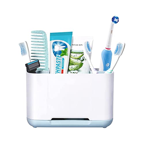 SIMIN Soporte para Cepillo de Dientes de baño, Soporte para Cepillo de Dientes con Fondo Antideslizante, Soporte para Pasta de Dientes Almacenamiento Multifuncional (1) Cover
