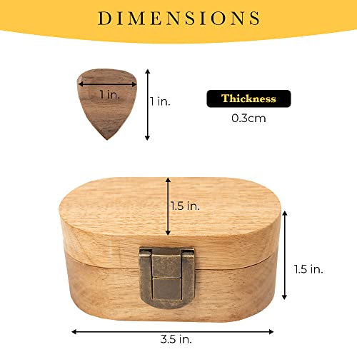 Intivira Guitar Picks Holder With 4 Rosewood Picks, Wooden Guitar Pick Holder Set, Guitar Pick Case And Mini Jewelry Organizer With Pick And Pluck Foam, Holds Up To 20 Guitar Picks #TOP1