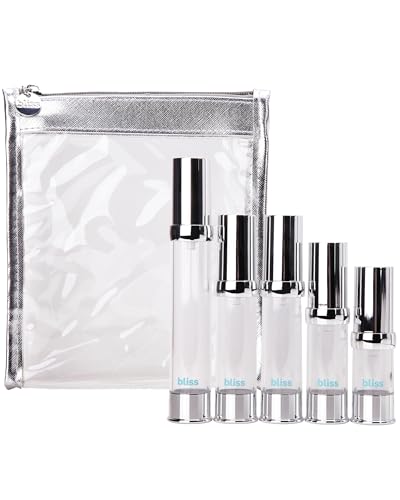 Bliss Travel Bottles Set - Airless Pump Bottle Containers, Perfume Atomizer Mini Spray Bottles, and Leakproof Travel Size Containers for Skincare, Lotions, and Liquids, Silver