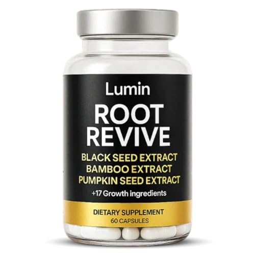 Lumin Root Revive Capsules for Black Women - Hair Growth Supplement with Black Seed Bamboo & Pumpkin Seed Extract - Hair Supplement for Thinning Hair - Non GMO Gluten Free - 60 Ct