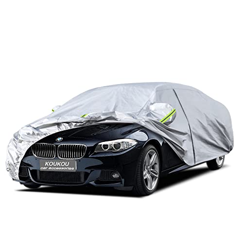 Image of Kaugung 6 Layers Car Cover Custom Fit BMW 5 Series F10(2013-2016), Waterproof All Weather for Automobiles, Sun Rain Dust Snow Protection. (Ships from US Warehouse, Arrive Within 3-7 Days)