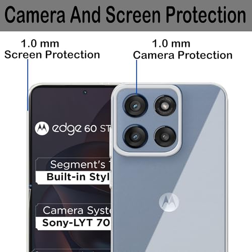 Image of Amazon Brand - Solimo for Moto Edge 60 Stylus 5G Premium Transparent Soft Silicon Crystal Clear Back Cover [Transparent]