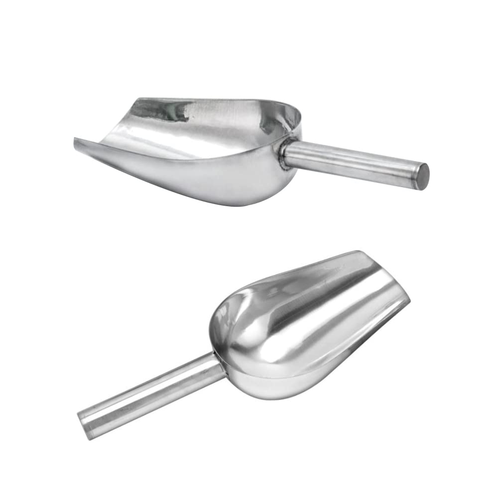 6 Pinzas y 2 Palas de Comida de Acero Inoxidable Plateado, Candy Clip|Pinzas para Hielo, 11*1,6 cm
