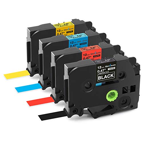 Wonfoucs Compatible Labeling Tape Replacement for TZ TZe 431 531 631 335 12mm 0.47inch Laminated Color Tapes for PTD-400AD PT-D210 PT-2030 Label Maker