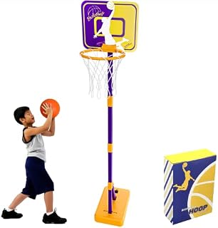littneo Basketball Hoop for Kids, 3.1 FT-5.3 FT Height Adjustable Basketball Set, Indoor and Outdoor Toys for Boys and Girls