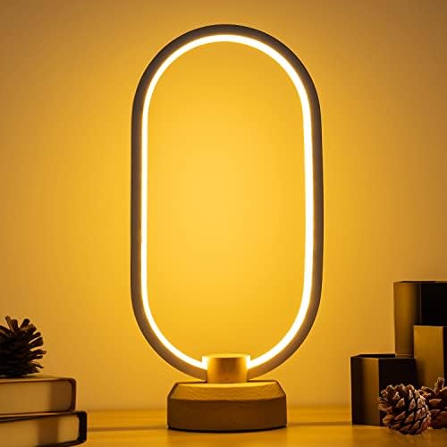 LONRISWAY Modern Desk lamp LED Wood Table Lamp, Bedroom Bedside Night Light, Dimmable Led Lighting, Creative Home Decor, Unique House warmging Gift