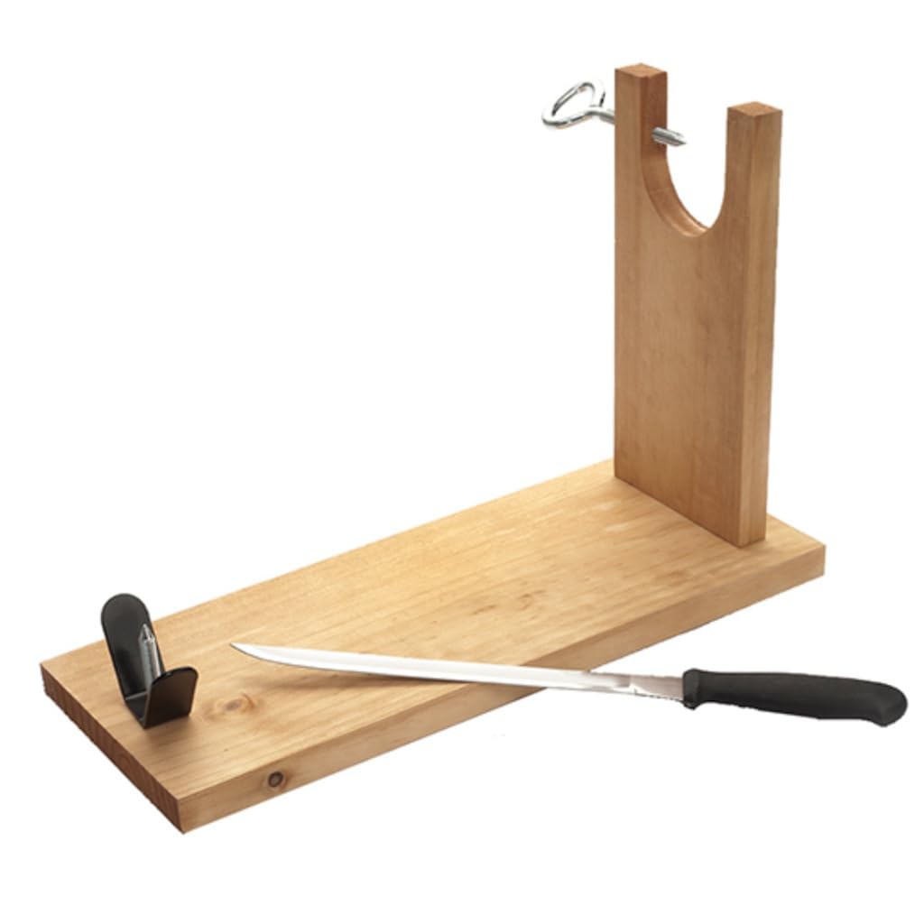 Spalla di Prosciutto Serrano Gran Reserva Spagnolo 4–5 kg con supporto e coltello | Jamon Serrano stagionato 12+ mesi (Paleta Serrana) | Senza additivi | Certificato UE (ETG) | Prodotto in Spagna