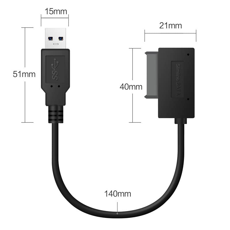 1 szt. USB 3.0 do 7 + 6 13Pin Slimline SATA adapter do laptopa CD DVD Rom napęd optyczny