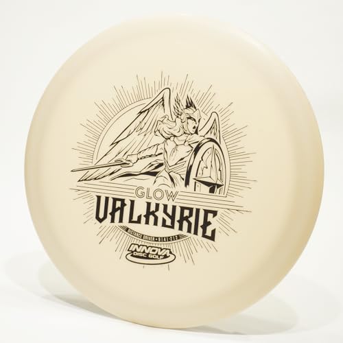 Innova Glow DX Valkyrie Disc Golf Fairway Driver, Glows in The Dark, Pick Color/Weight [Stamp & Exact Color May Vary] White 175-176 Grams