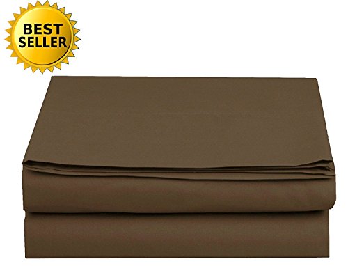 Luxury Flat Sheet on Amazon Elegant Comfort Wrinkle-Free 1500 Premier Hotel Quality 1-Piece Flat Sheet, King Size, Chocolate Brown