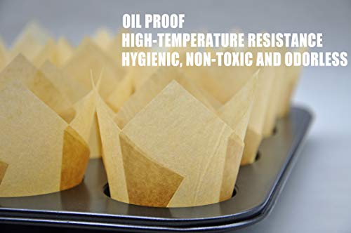 Qlsmypkg Muffin Greaseproof Paper Baking Cupcake Cups, 2" X 3 1/2" Natural Tulip Baking Cup Case Of 125 Pcs (125, Standard) #TOP2