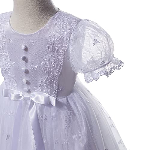 Niubao White Baby Girls Lace Baptism Delicate Christening Gown Infant Dress With Hat For 0-12 Months (Njg22032-9-12M) #TOP4