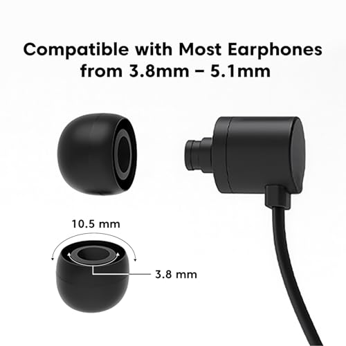 Image of Sounce Premium Replacement Ear Pads - 14 Pcs (7 Pairs) Medium Size Replacement Earpads for Earphones & Bluetooth Earphones - Ultra Soft, Durable, Noise Isolating, Sweat, Black