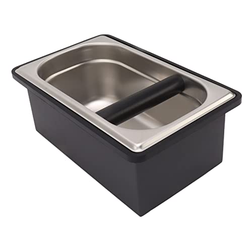 EIMSOAH Coffee Knock Box, Rubber Coffee Ground Knock Bin, with Removable Stainless Steel Ground Container, for Cafe Bar (L)