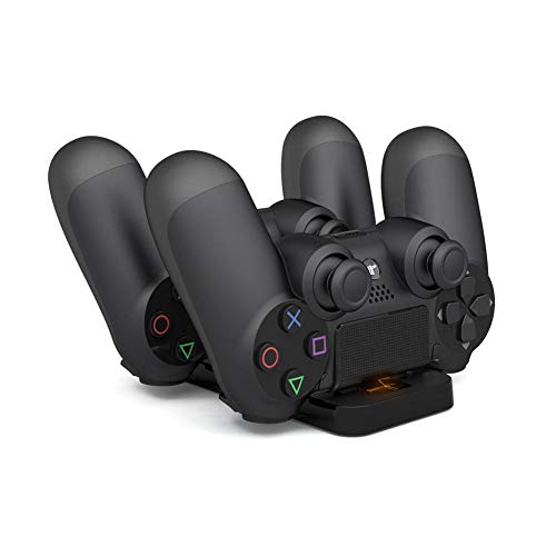 navigatee Adaptador De Cargador para PS4 Controlador Inalámbrico, Carga Rápida, Doble Carga, Doble Manija De Carga con Cable De Carga USB