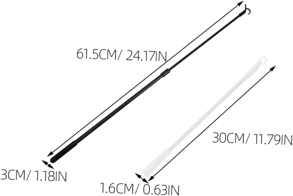 OSALADI 2pcs Aluminum Alloy Blind Wand Set 60cm Telescopic Window Blind Tilt Wand with 30cm Opening Rod for Curtain and Door Window Accessories