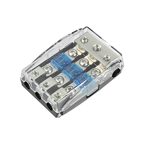 X Autohaux Afs Fuse Holder Distribution Block 3 Way With 60 Amp Mini Anl Fuse For Car Audio Fuse Holder #TOP4