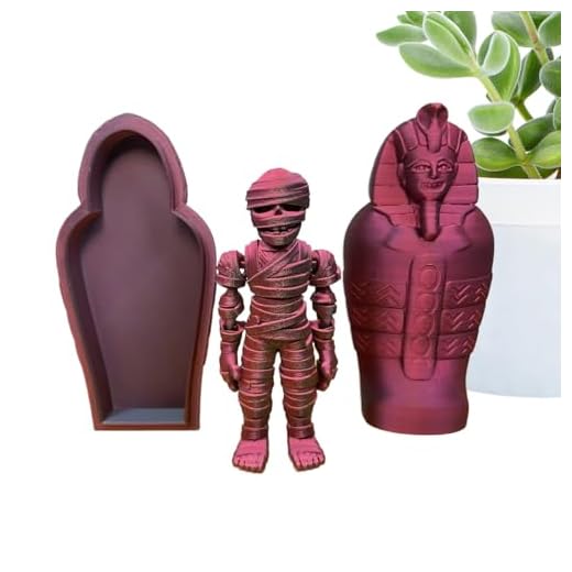 Figurine Égyptienne en Sarcophage Mobile