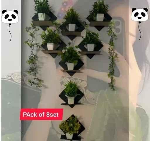 KV Art Wooden Wall Shelf Shelves Art Hanging Decor for Wall. Home Decor Floating Display Rack Shelves Artwork for Living Room Kitchen Bedroom Ideal for Gifting (Kite Combo 8 Set) Size 14x14 INCH offers donot miss