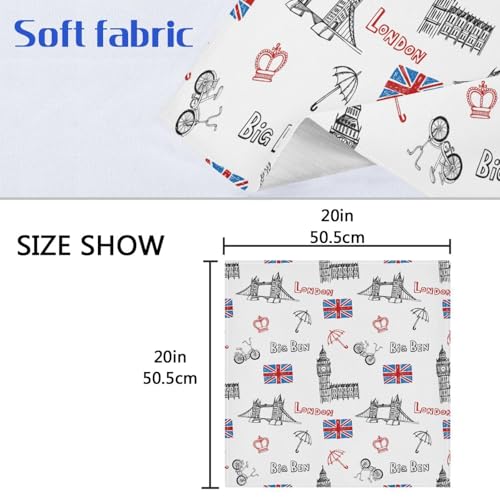 Set 6 Servilletas Tela Poliéster 20x20in Diseño UK Flag miniatura 6