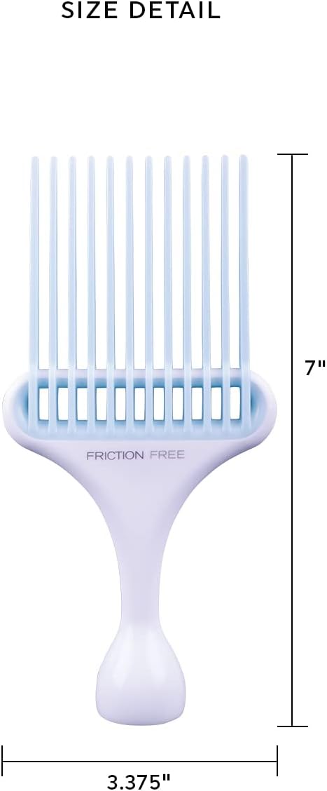 Cricket Friction Free Pick Comb for Detangling, Conditioning, Lifting, Fluffing, Curly, Thick, Medium, Long, All Hair Types, Wide Tooth Comb