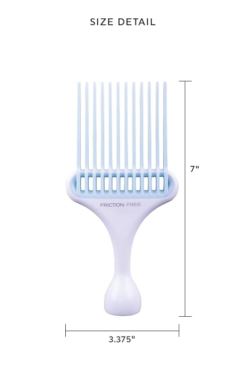 Cricket Friction Free Pick Comb - Wide Tooth Design for Detangling, Adding Volume and Shine, Reduces Friction and Damage, Non-Slip Handle for Maximum Control, Ideal for All Hair Types