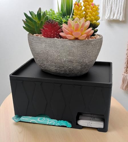 Tampon & Binden Organizer – moderne Periodenbox zur diskreten Aufbewahrung | 3D-gedruckt | Rautenmuster Design | Hygienebox fürs Bad – Matt Schwarz – PLA