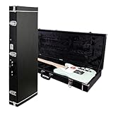 Gearlux Electric Guitar Hard Case for Fender Stratocaster/Telecaster and Standard-Size Guitars with Exterior Lock and Key, Interior Accessory Compartment, and Plush Interior Padding - Black