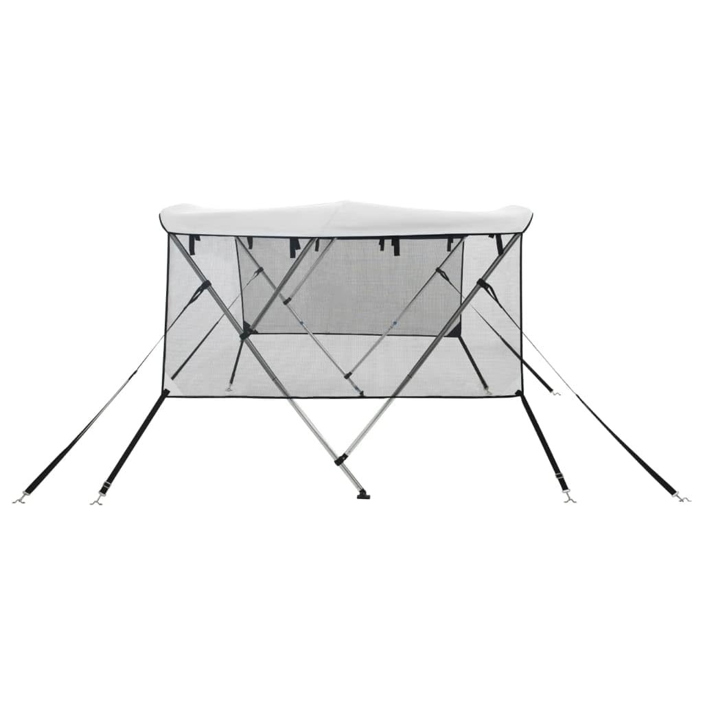 vidaXL Bimini di Prua Pareti Laterali Rete 3 Archi 183x(154-167) x137cm, bimini per imbarcazione, tendalino per barca, copertura per imbarcazione