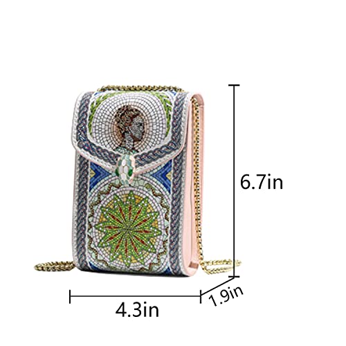 Image of Cell phone female crossbody bag ancient Roman style bag multicolor purse women's most suitable smartphone gift for girls